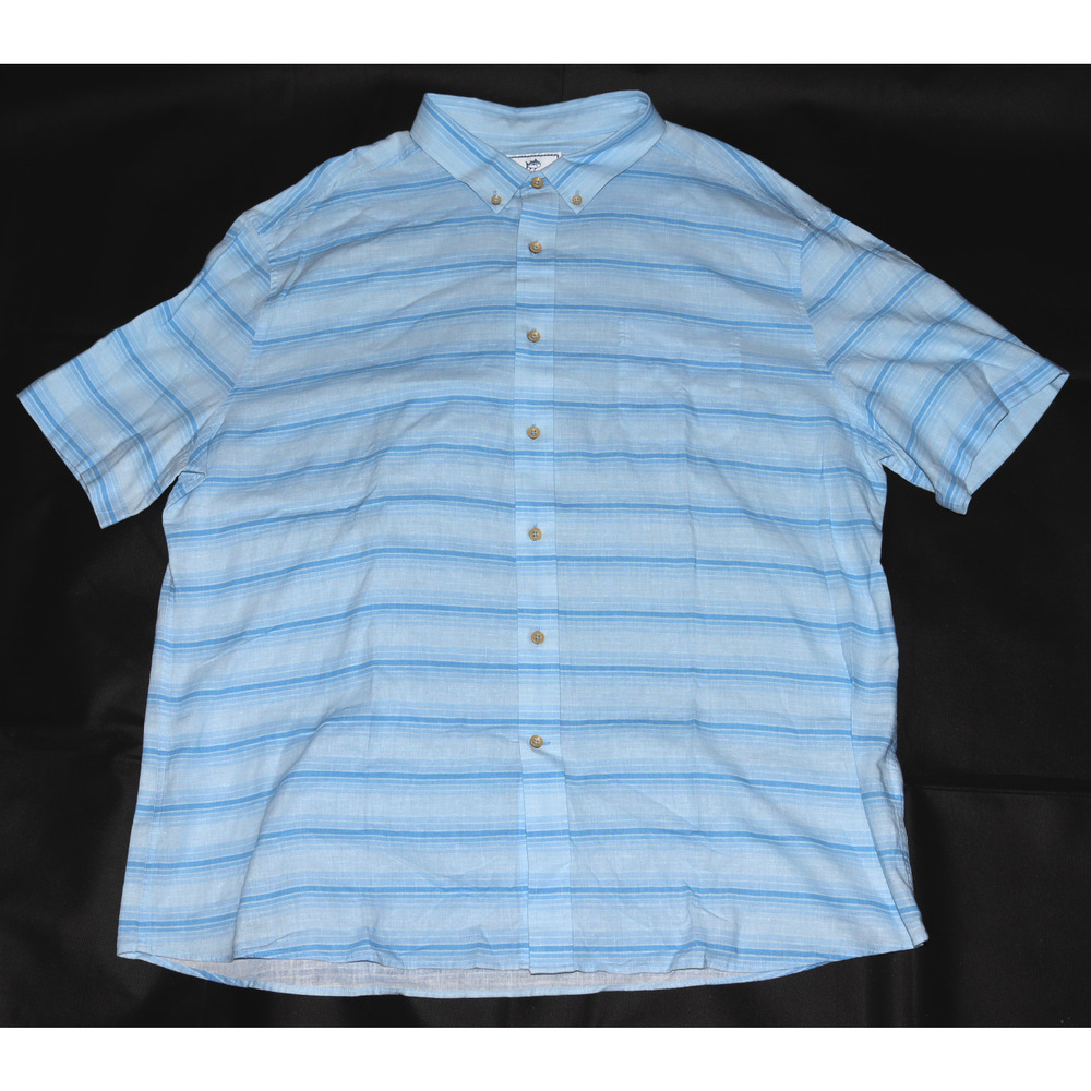 Southern Tide Men's Short Sleeve Button Down Linen Rayon Blend Shirt Size 2XL